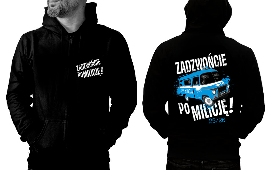 Bluza z kapturem na zamek BIG CYC - ZADZWOŃCIE PO MILICJĘ- NYSKA